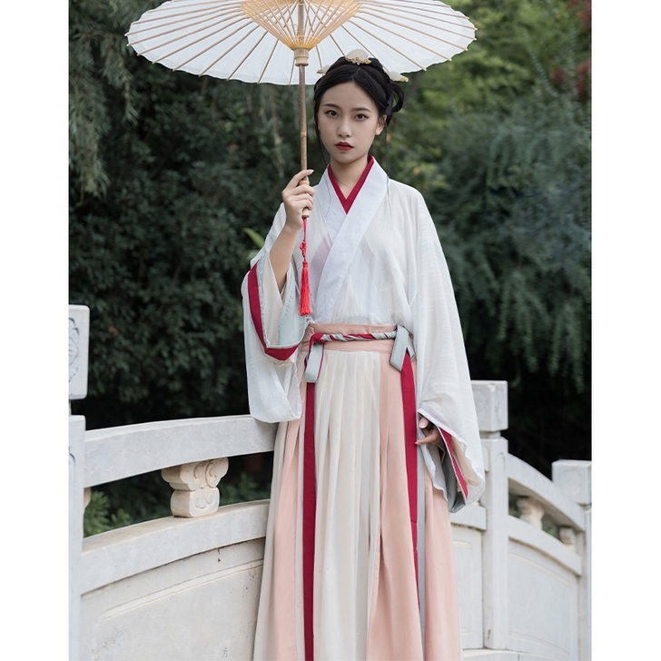 『收』【秋色】五五年汉服女晋制交领齐腰一片...