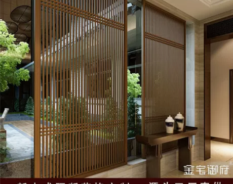 新中式实木花格东阳木雕客厅玄关镂空隔断仿古...