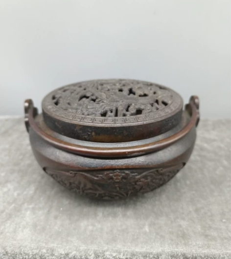 古玩古董铜器摆件纯铜老物件暖手炉香薰炉摆件...