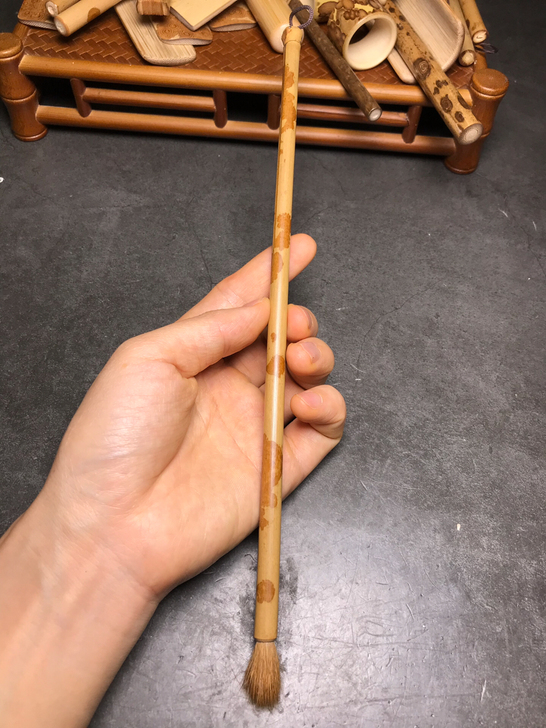 湘妃竹毛笔红香妃小楷毛笔手工制作