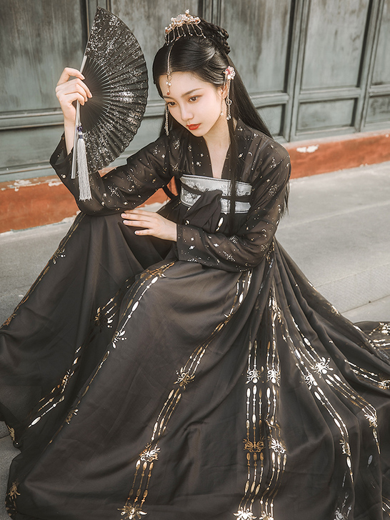 墨子研 汉服 印花  全套  6米摆  几...