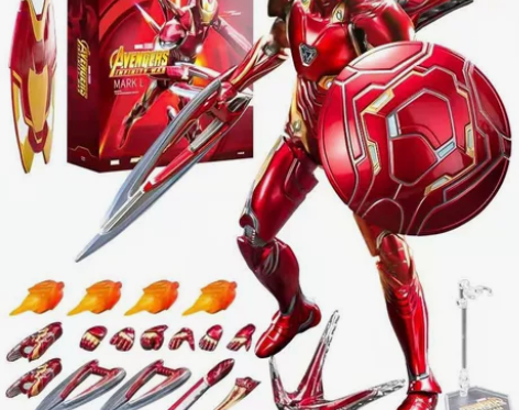 钢铁侠拼装模型手办发光复仇者联盟模型福袋摆...