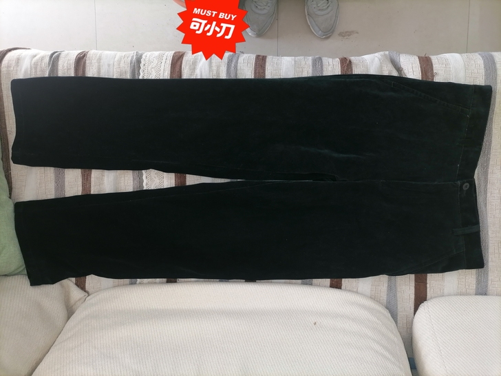 细条绒黑色休闲男裤，春秋款，腰围78厘米（...