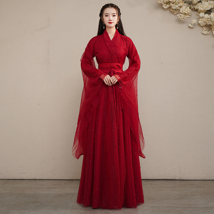 原创汉服女夏季古装飘逸超仙中国风襦裙显瘦舞...