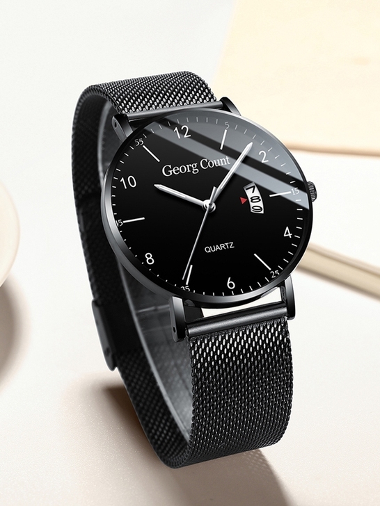 简约青少年高中电子表超薄手表男学生石英表潮...