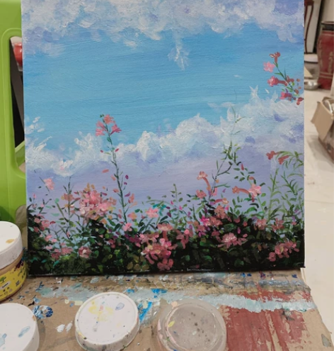 朝花夕拾 丙烯画 小清新 干净 ins风 ...