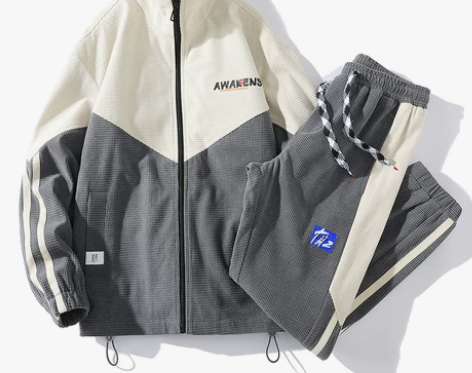 休闲运动套装男士春秋季潮牌青少年宽松两件套...