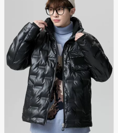 2022冬季新款亮面羽绒服男士加厚潮流轻薄...