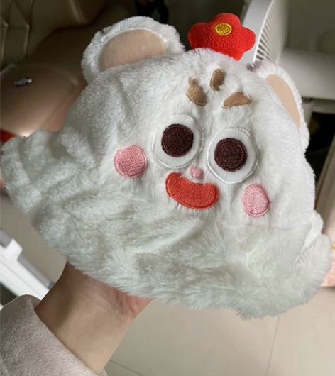 全新碧芭宝贝白老虎毛绒帽，面料好舒服的，可...