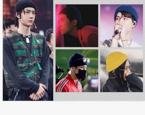 帽子男秋冬百搭黑色冷帽潮牌针织瓜皮帽日系毛...