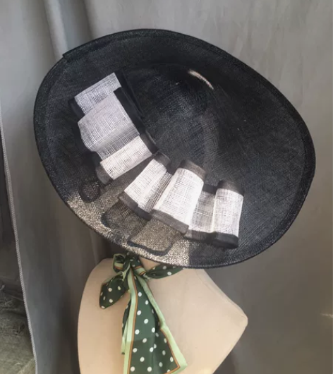 孤品  英伦风黑白百搭色菲律宾麻纱小礼帽 ...