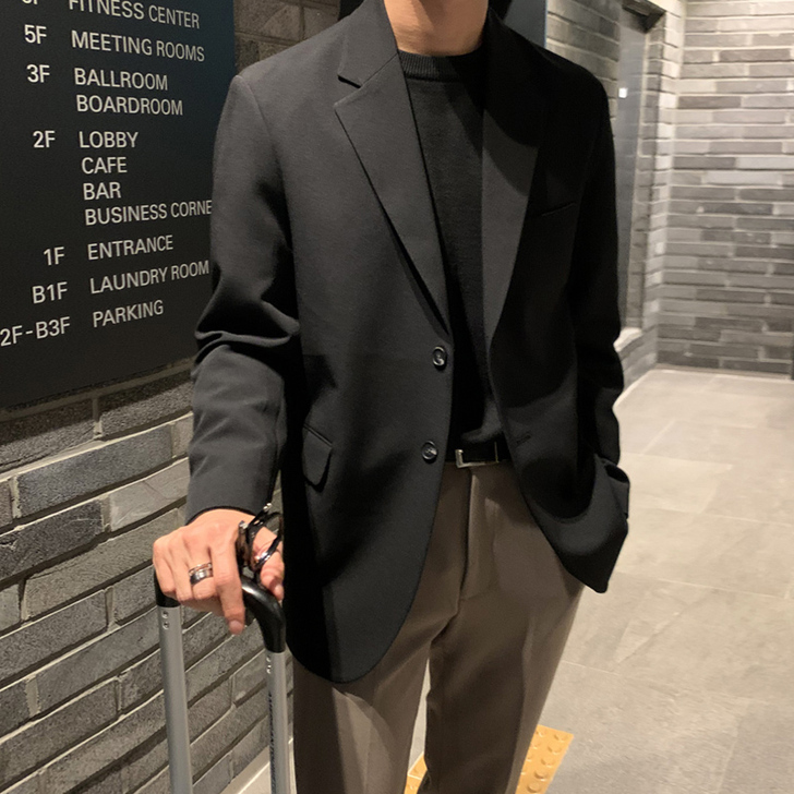 小西装男士外套春秋季轻熟风韩版潮流高级感休...
