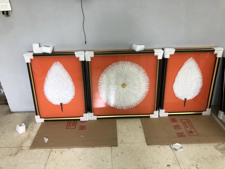 纯手工实物羽毛画