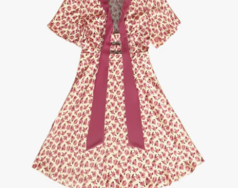 ?EELMOOR芝士桃桃连衣裙 胸口粉嫩镂...