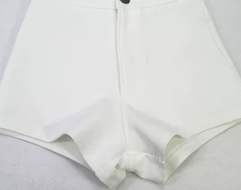 紧身短裤女高腰白色紧身热裤嘻哈裤女黑色弹力...