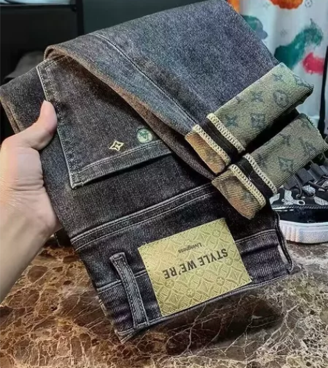 (特价处理)超质感舒适面料秋冬灰蓝色牛仔裤...