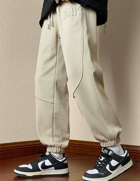 工装裤男士春秋冬季宽松束脚加绒休闲长裤男款...