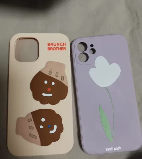 紫色液态硅胶+趣味立体卡通iPhone12...