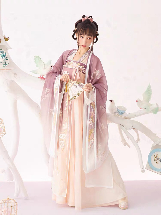 十三余小豆蔻儿[白豆蔻熟水]刺绣渐变大袖衫...