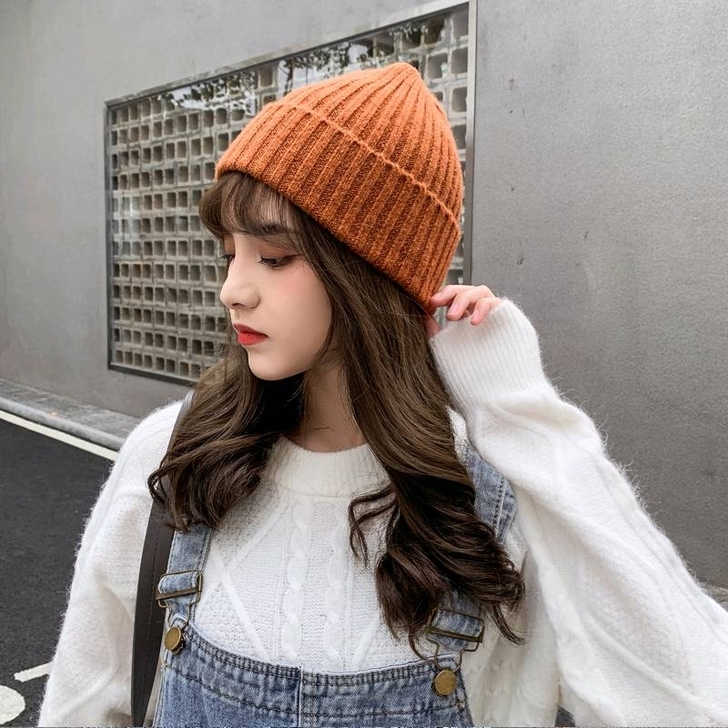 毛线堆堆帽子保暖包头加绒冷帽