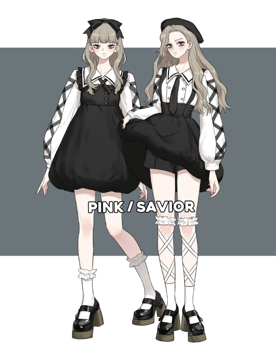 pinksavior【蓬蓬主义】黑白绑带衬...