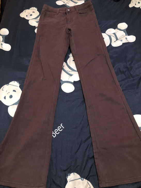 温姗高腰微喇牛仔裤女