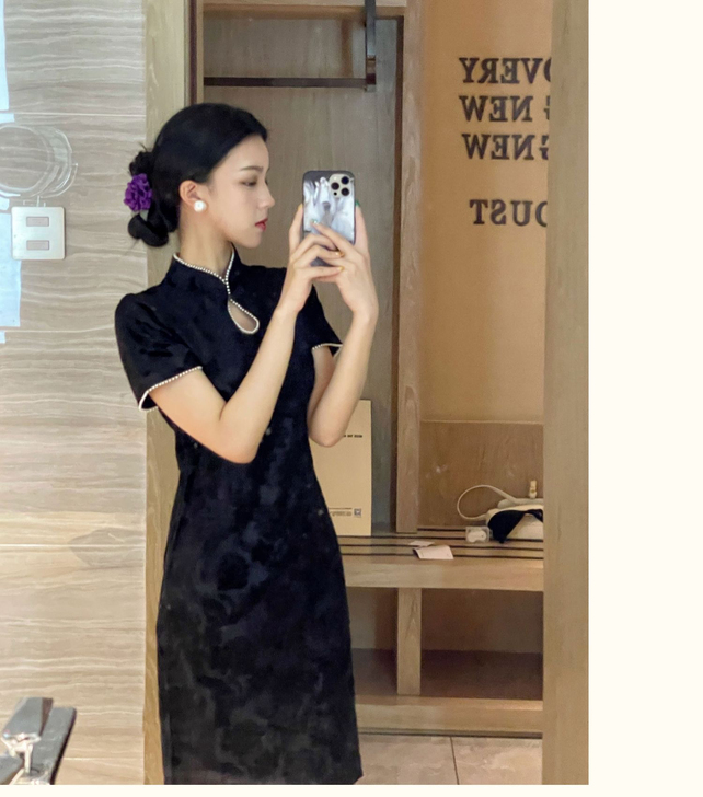 Goldfish复古暗黑风改良日常少女旗袍...