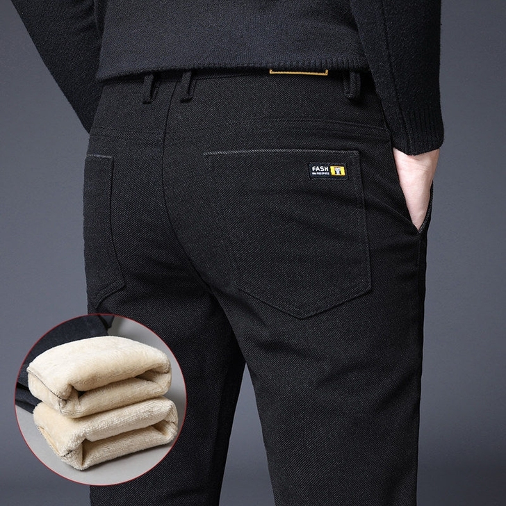 秋冬季加绒加厚休闲裤修身韩版潮小脚直筒宽松...