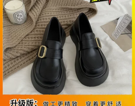 大头娃娃鞋皮带扣2021新款春秋季单鞋小皮...