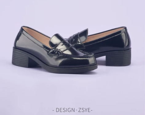 ?化雾语雾亮面正统皮鞋女高跟日系jk制服鞋...