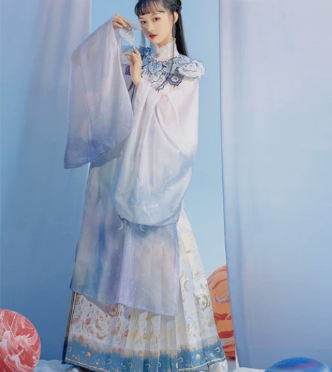 七月夕 糖霜星球 明制立领长衫仿妆花星空马...