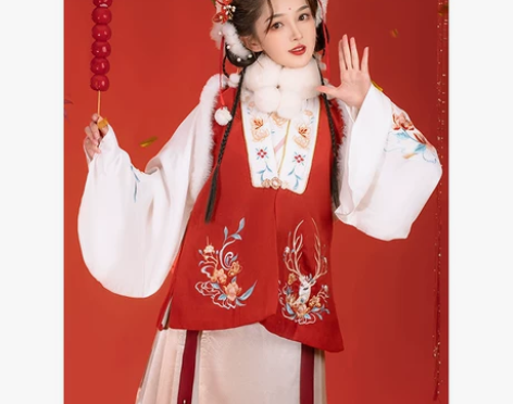 耀春林间鹿正品原创明制斗篷拜年汉服女中国风...