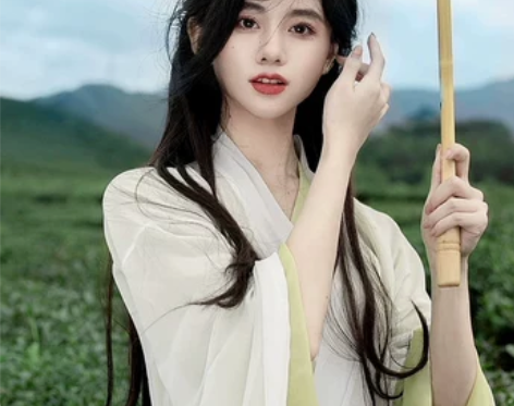 白色古风绿色飘逸汉服 只穿了两个小时,几乎...