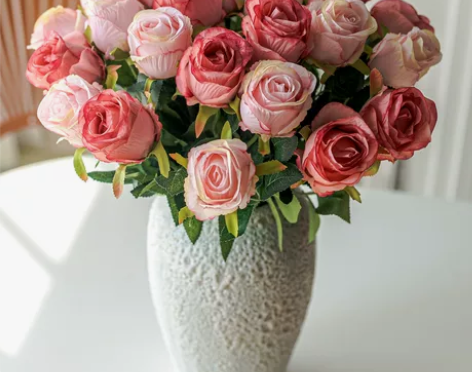 玫瑰花仿真花绢花2022新款花束塑料花插花...