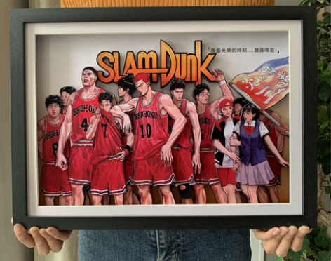 灌篮高手湘北最后决战全家福纸艺立体装饰画樱...