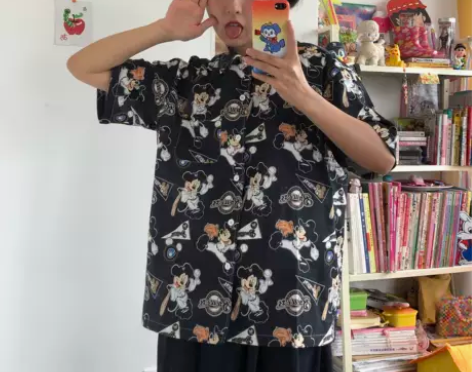 NWC自制棒球米奇可爱卡通复古日系古着du...