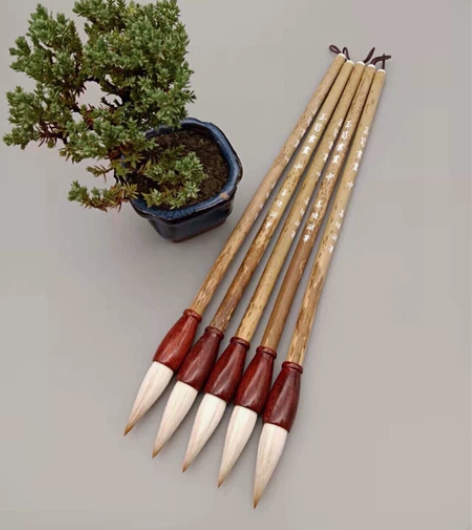 五支 善琏精品兼毫玉筍书画中号一组五支 【...