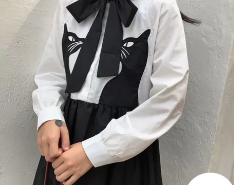 【刺绣猫咪蓬蓬裙连衣裙 艾米萌店】 入手渠...