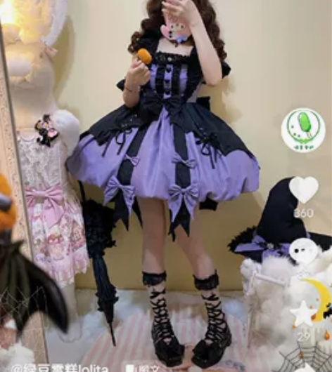 绿豆雪糕魔法甜心万圣节南瓜花苞裙lolit...