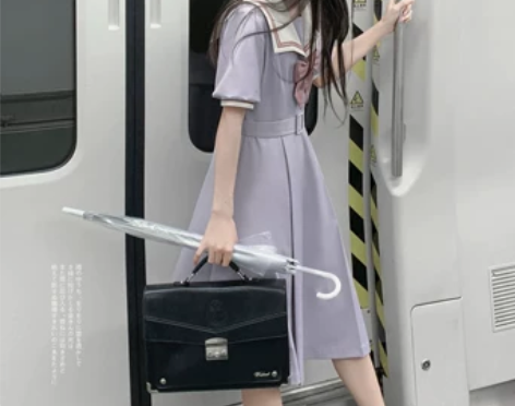 日系女装日系胡桃木JK雾藤中连衣裙JK制服...