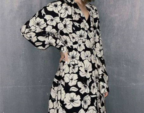 戚薇同款P系列edition虞美人印花连衣...