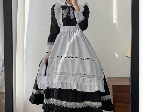 Lolita英式贵族女仆装 cos服性感黑...