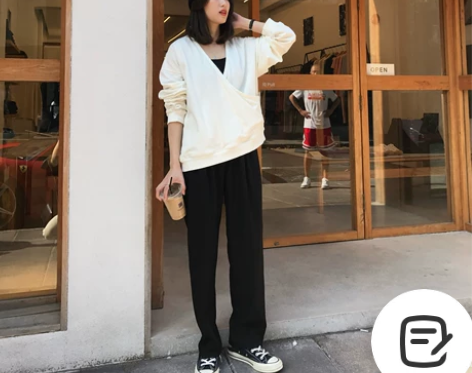 休闲裤女春2019新款直筒宽松阔腿裤高腰西...