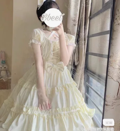 出夏日茶会奶黄色m码 几乎全新仅试穿无瑕疵...