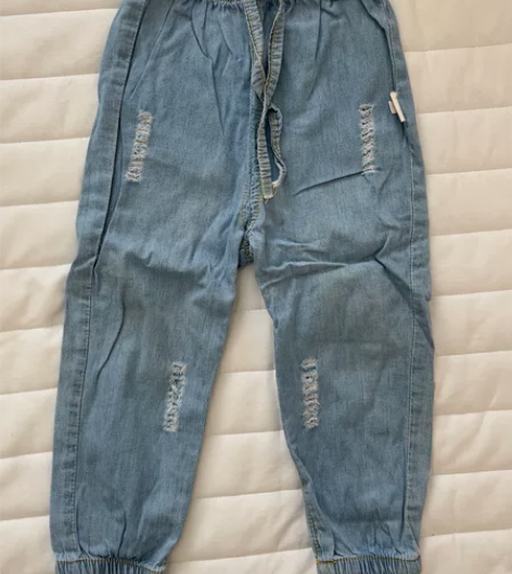 浅蓝真破洞牛仔裤90码裤长50厘米可开档 ...