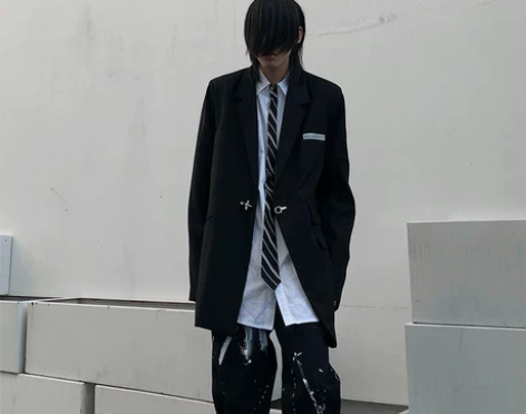尾郎的店 痞帅西装外套男ins潮牌国潮小众...