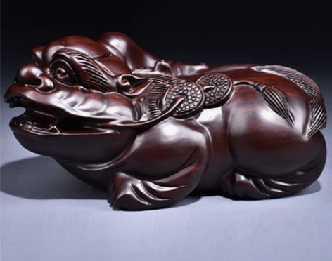 貔貅木雕摆件黑檀木雕貔貅摆件黑檀实木雕刻手...