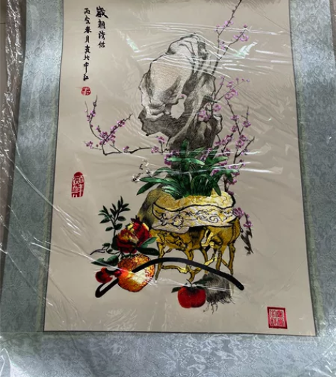 玄关画【画】处理全新苏绣画 没有裱框清仓丝...