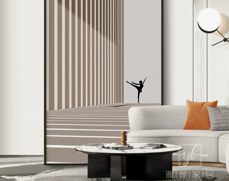 空间延伸高级感轻奢人物客厅装饰画大幅落地竖...