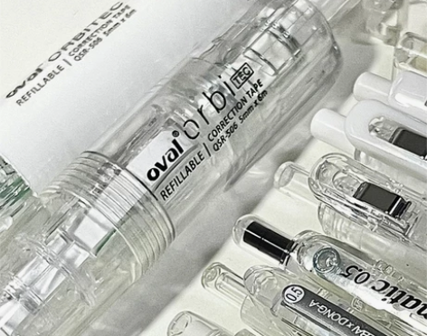 欧文修正带 修正带改错带oval按压式透明...